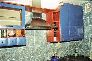 meble kuchenne MDF polmat niebieski z lukiem v.1